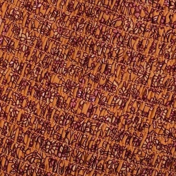 Gypsy Boho Floral Print LongSleeve CropTop Shirred - Picture 14 of 15